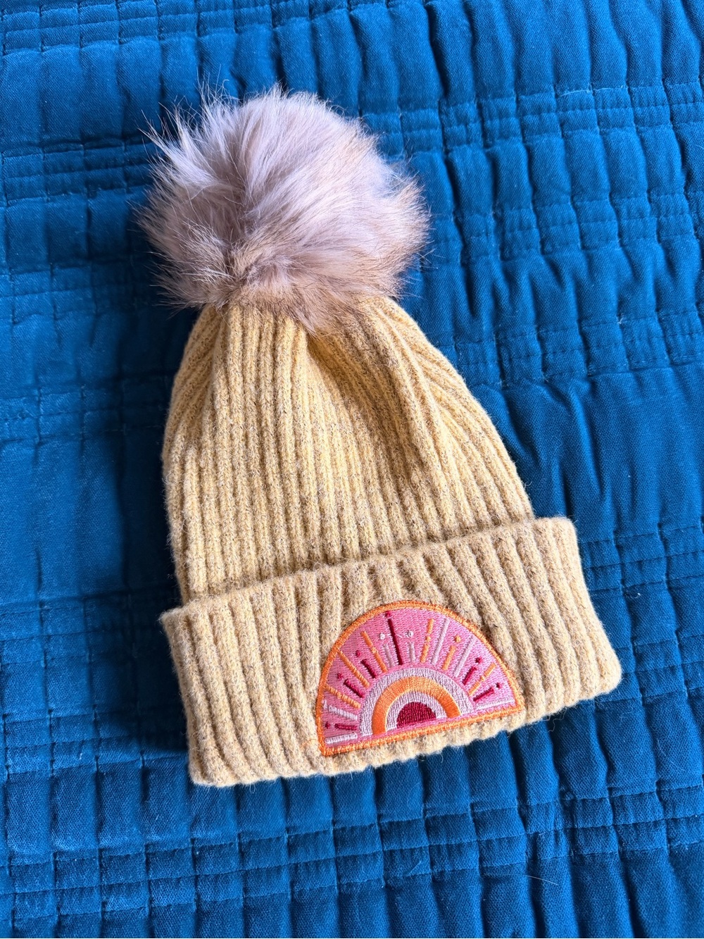 Virginia Wolf Women’s Sunshine Yellow Pom Beanie